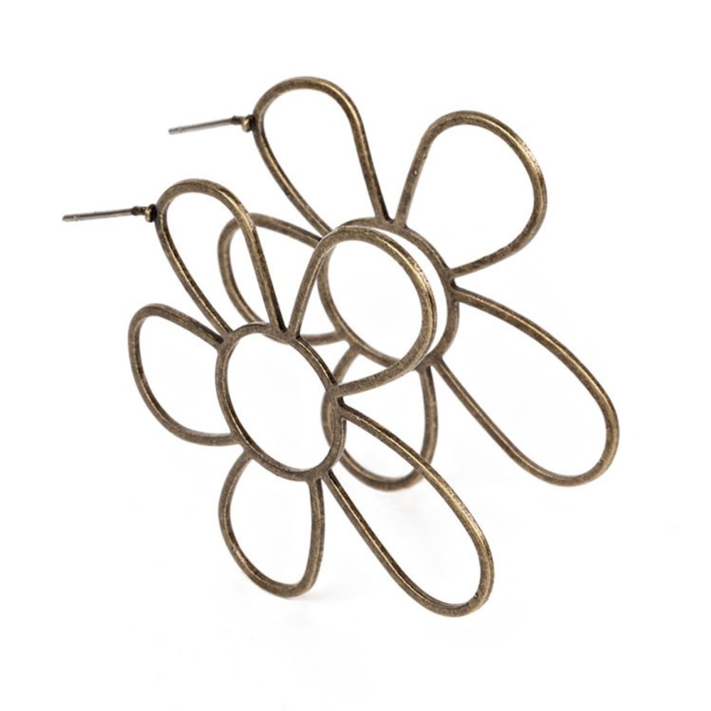 Brass Flower Earrings